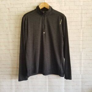 Reebok Running Jacket Mens XL 1/4 Zip RN#117927 Black Reflective Thumb Holes‎